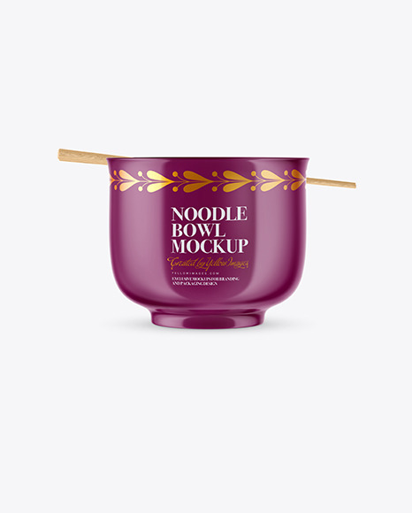 Download Glossy Noodle Bowl Mockup In Cup Bowl Mockups On Yellow Images Object Mockups PSD Mockup Templates