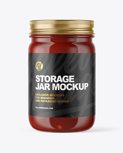 Download Clear Glass Jar With Tartar Sauce Mockup Yellow Author Yellowimages Mockups