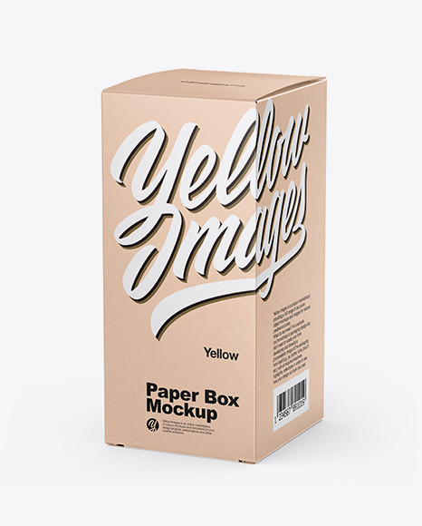 Download Kraft Paper Box Mockup In Box Mockups On Yellow Images Object Mockups PSD Mockup Templates