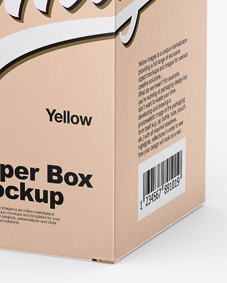 Download Kraft Paper Box Mockup In Box Mockups On Yellow Images Object Mockups