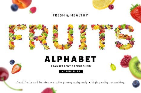 Fruits and berries alphabet