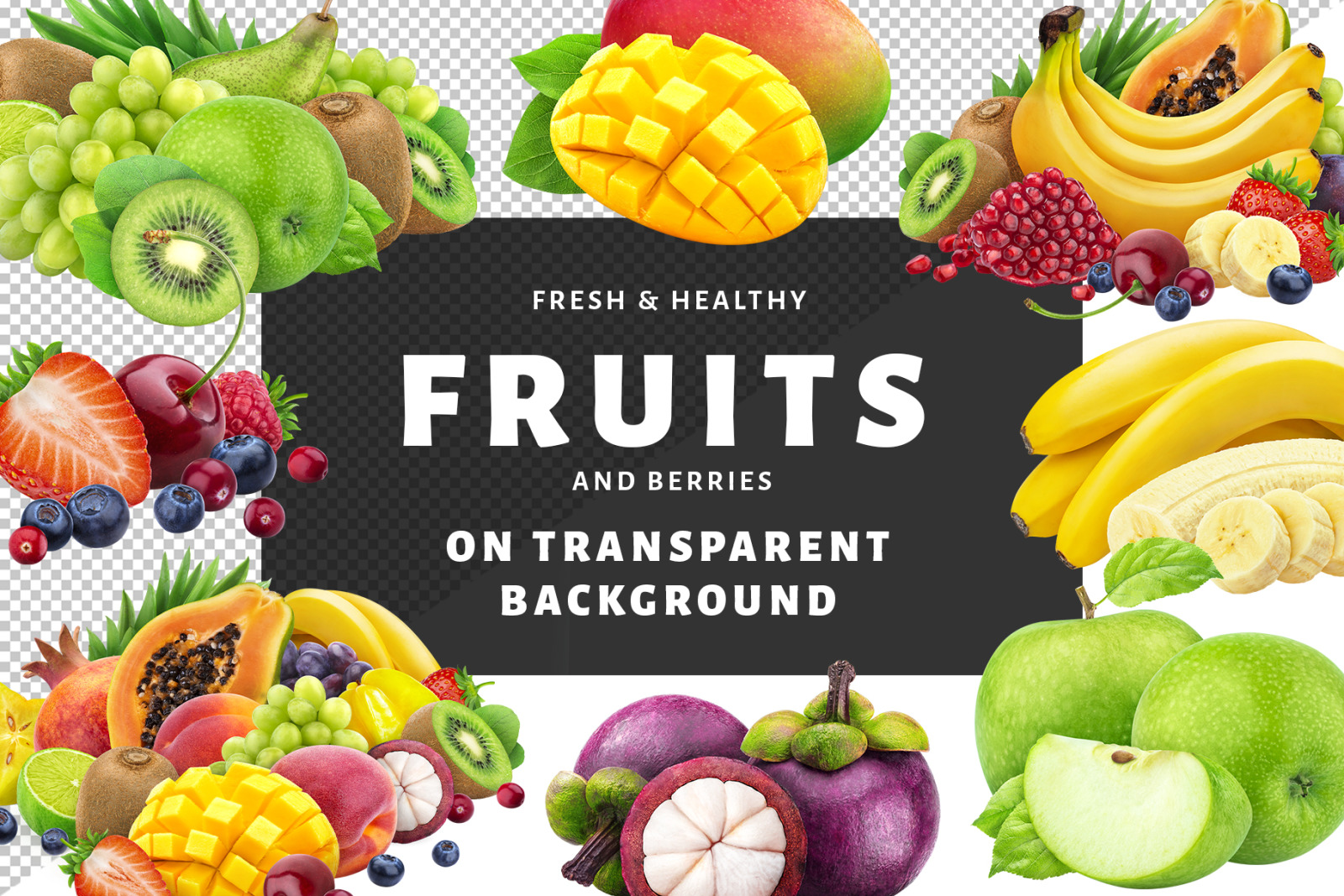 Download Fruits On Transparent Background In Stock Photos On Yellow Images Creative Store