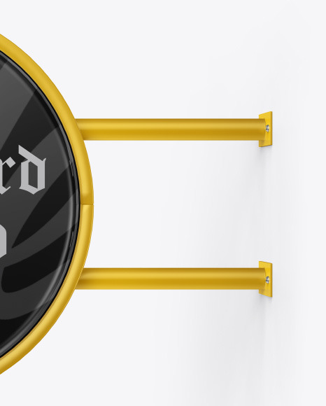 Glossy Round Signboard Mockup PSD #5