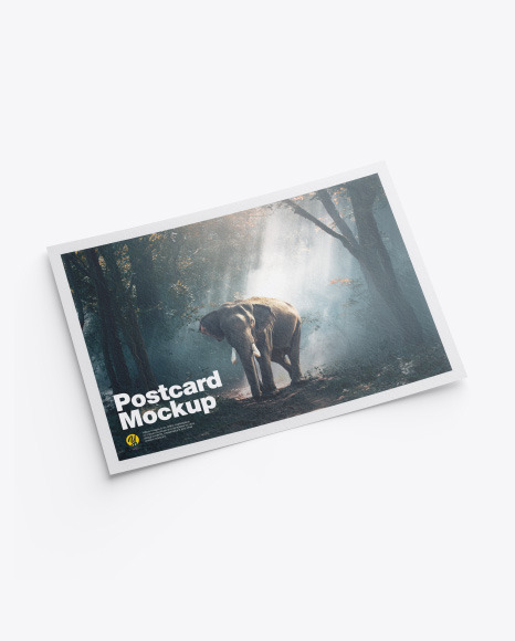 Textured A5 Postcard Mockup PSD #2