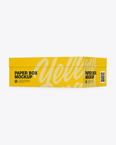 Matte Paper Box Half Side View In Box Mockups On Yellow Images Object Mockups