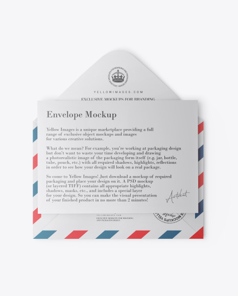 Download Matte Envelope W Postcard Mockup In Stationery Mockups On Yellow Images Object Mockups PSD Mockup Templates