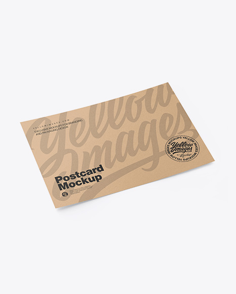 Kraft A5 Postcard Mockup PSD #4