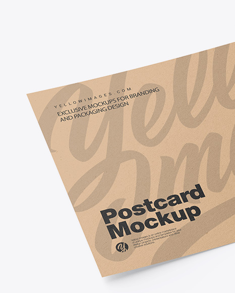 Kraft A5 Postcard Mockup PSD #2