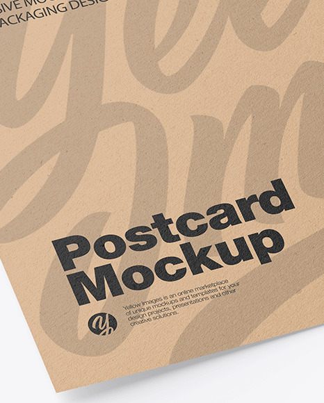 Kraft A5 Postcard Mockup PSD #6