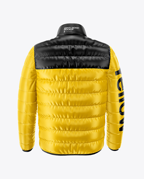 Download Men S Down Jacket Mockup Back View In Apparel Mockups On Yellow Images Object Mockups