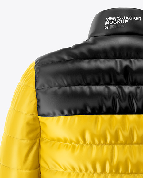 Download Men S Down Jacket Mockup Back View In Apparel Mockups On Yellow Images Object Mockups