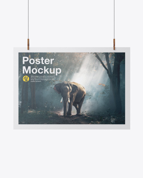 Download Textured A2 Poster Mockup In Stationery Mockups On Yellow Images Object Mockups PSD Mockup Templates