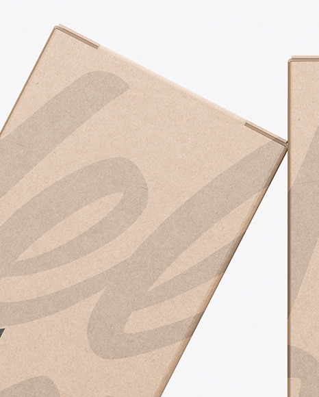 Two Kraft Boxes Mockup PSD #2