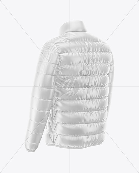 Men S Down Jacket Mockup Back Half Side View In Apparel Mockups On Yellow Images Object Mockups