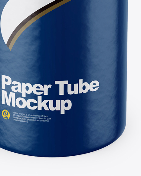 Download Glossy Paper Tube Mockup In Tube Mockups On Yellow Images Object Mockups PSD Mockup Templates