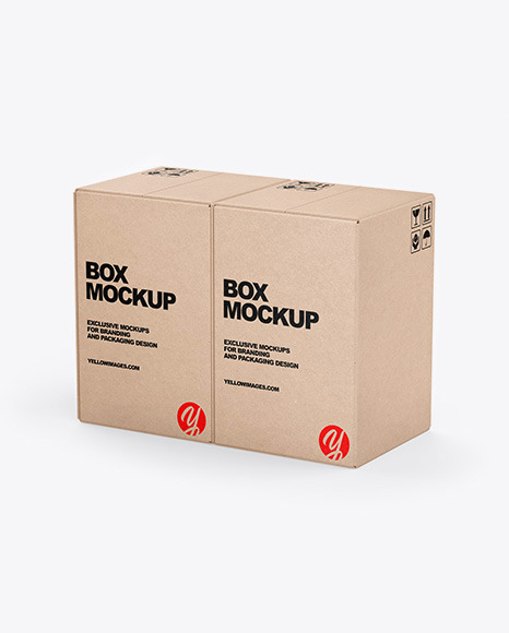 Download Two Kraft Boxes Mockup - Two Kraft Boxes Mockup Front View ...