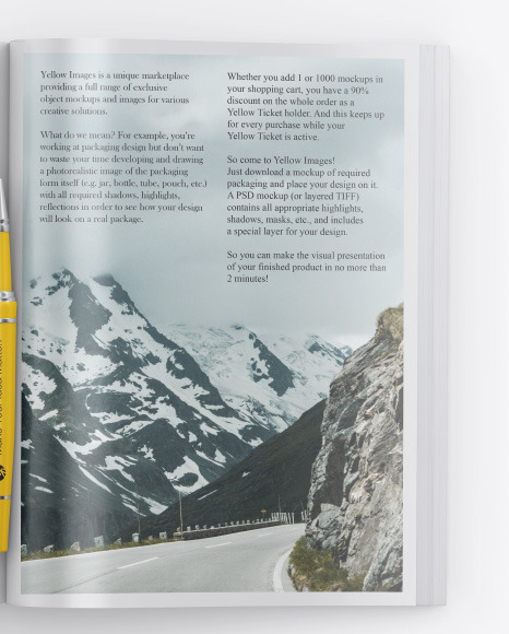 Download Glossy Magazine Mockup In Stationery Mockups On Yellow Images Object Mockups