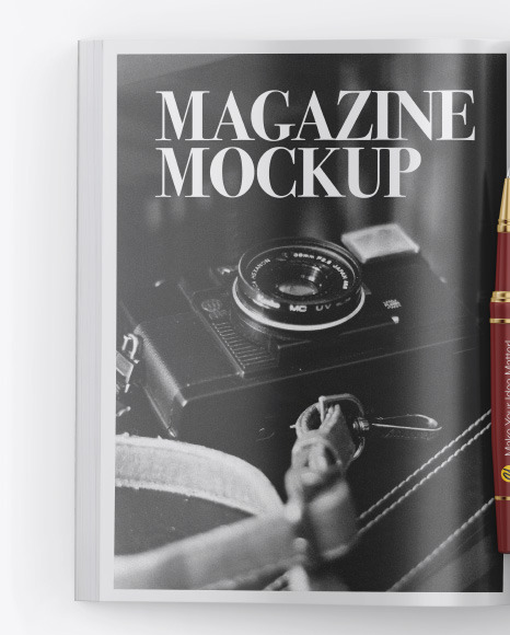 Download Glossy Magazine Mockup In Stationery Mockups On Yellow Images Object Mockups