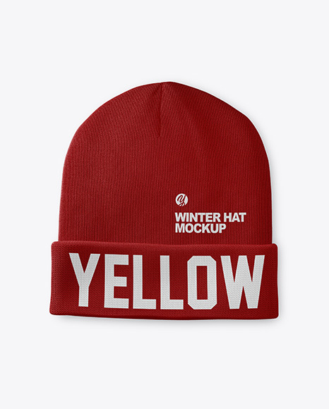 Winter Hat Mockup In Apparel Mockups On Yellow Images Object Mockups