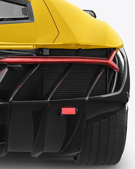 Download Super Car Mockup - Back View in Vehicle Mockups on Yellow ...