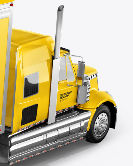 Truck Mockup - Half Side View (High-Angle Shot) Truck Mockup - Half Side View (High-Angle Shot)