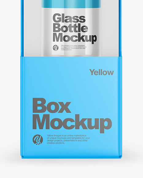 Download Box With Cosmetic Bottle Mockup In Bottle Mockups On Yellow Images Object Mockups