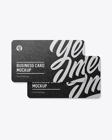 Kraft Business Cards Mockup PSD #6