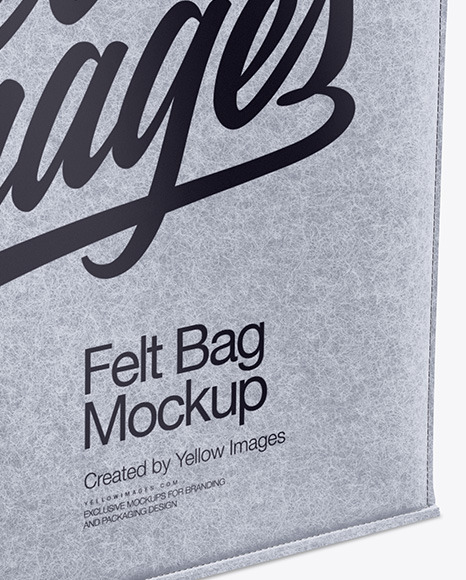 Felt Bag Mockup In Bag Sack Mockups On Yellow Images Object Mockups