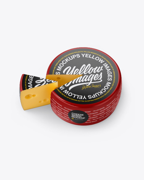 Cheese Wheel Mockup in Packaging Mockups on Yellow Images ...