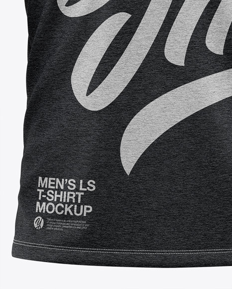 Men S Heather Long Sleeve T Shirt Mockup Front View In Apparel Mockups On Yellow Images Object Mockups