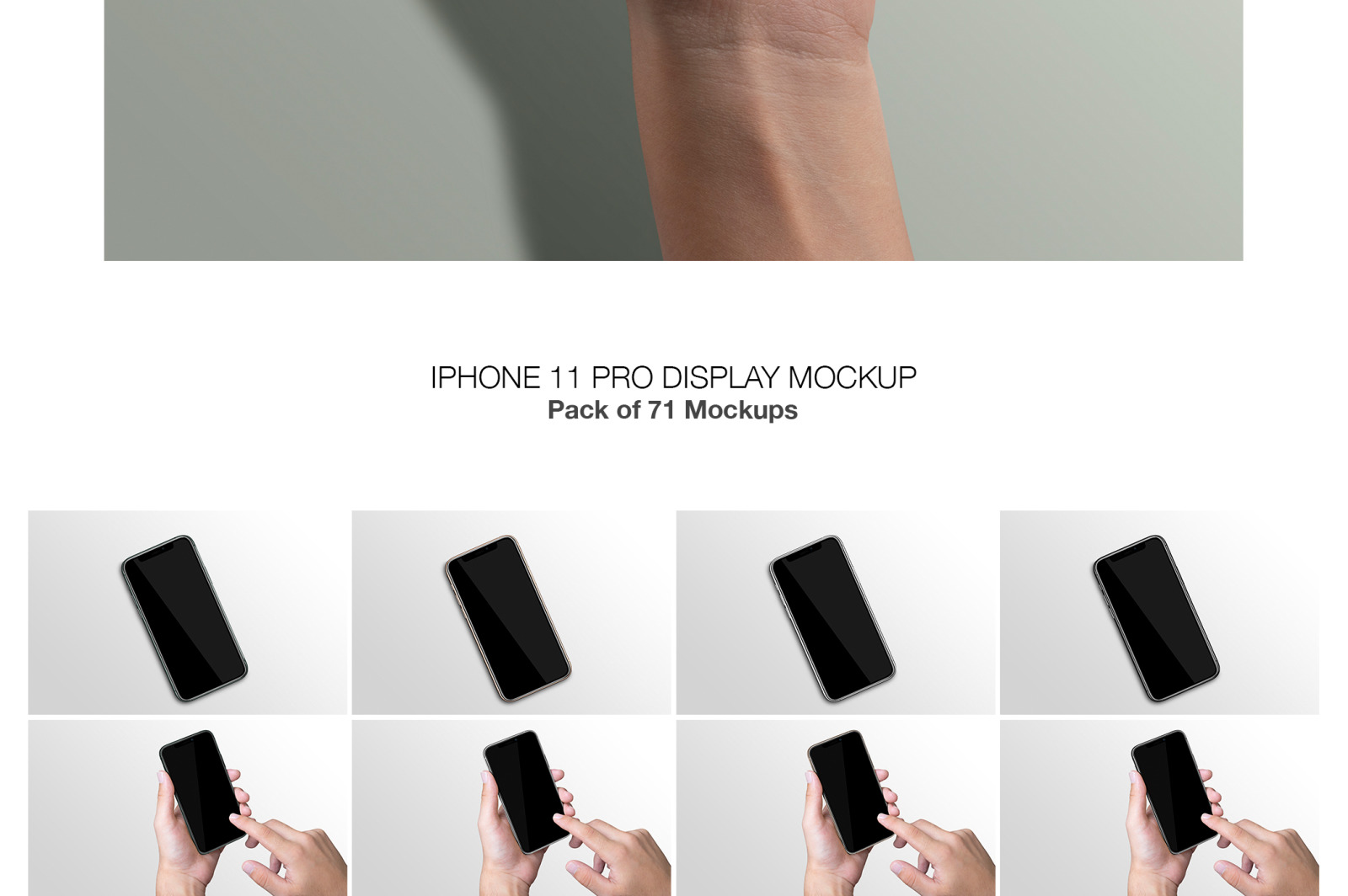 iPhone 11 Pro Display Mockups Pack of 71 on Yellow Images Creative Store