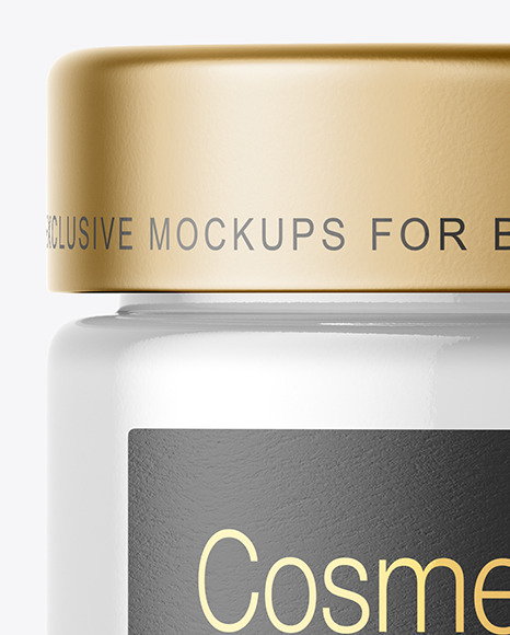 Clear Glass Cosmetic Jar Mockup PSD #5