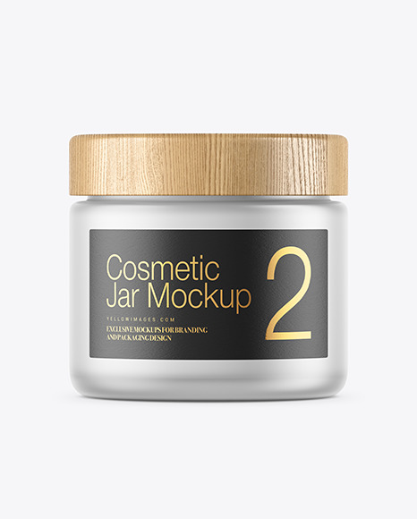 Frosted Glass Cosmetic Jar Mockup PSD #1