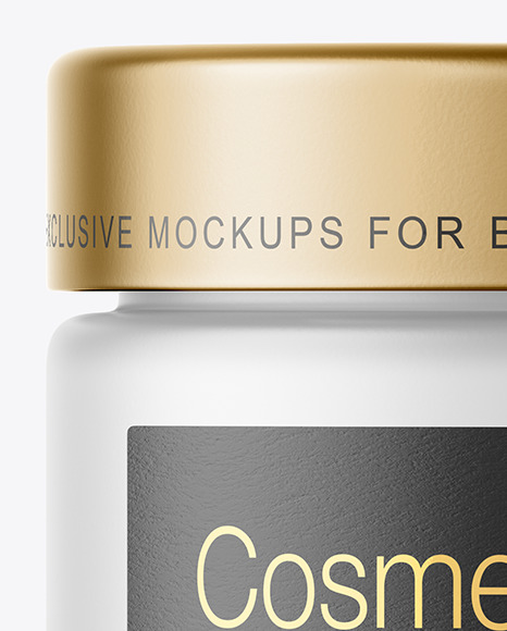 Frosted Glass Cosmetic Jar Mockup PSD #5