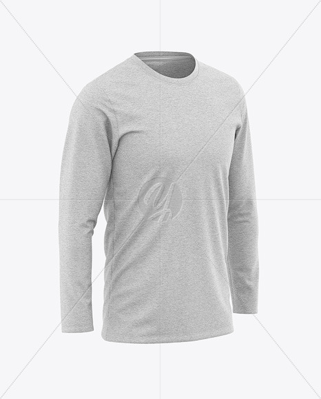 Download Men S Heather Long Sleeve T Shirt Mockup Front Half Side View In Apparel Mockups On Yellow Images Object Mockups PSD Mockup Templates