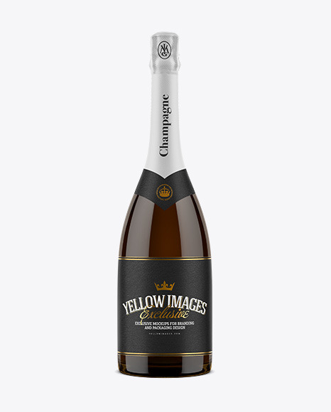 Download Champagne Bottle Mockup In Bottle Mockups On Yellow Images Object Mockups PSD Mockup Templates