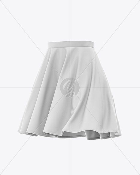 Skater Skirt Mockup Front Half Side View In Apparel Mockups On Yellow Images Object Mockups