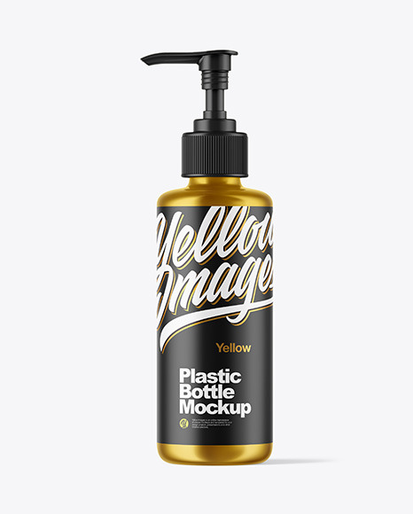 Download Metallized Plastic Bottle Mockup In Bottle Mockups On Yellow Images Object Mockups