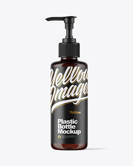 Amber Plastic Bottle Mockup In Bottle Mockups On Yellow Images Object Mockups