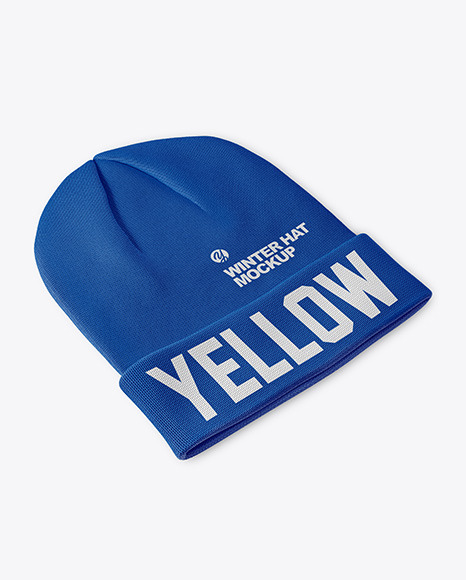 Winter Hat Mockup In Apparel Mockups On Yellow Images Object Mockups