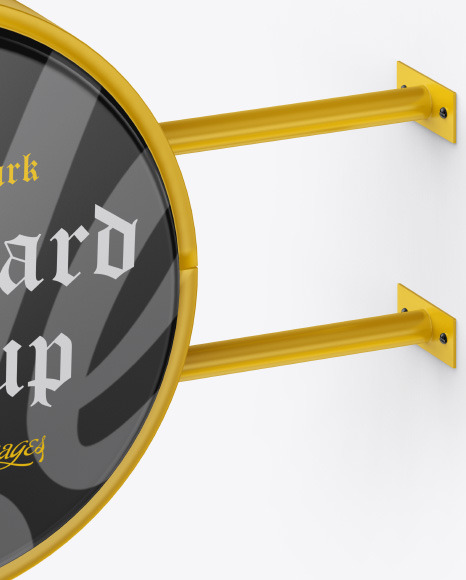 Matte Round Signboard Mockup PSD #5
