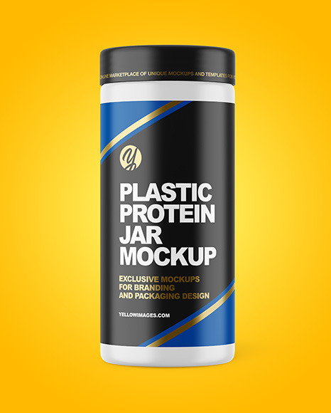 Download Matte Protein Jar Mockup In Jar Mockups On Yellow Images Object Mockups PSD Mockup Templates