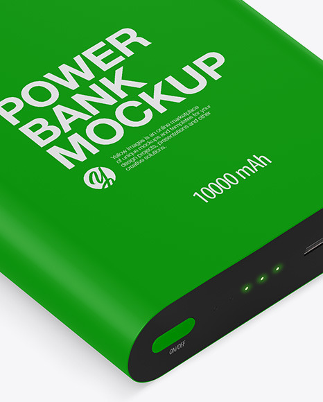 Download Matte Power Bank Mockup Front View In Device Mockups On Yellow Images Object Mockups PSD Mockup Templates