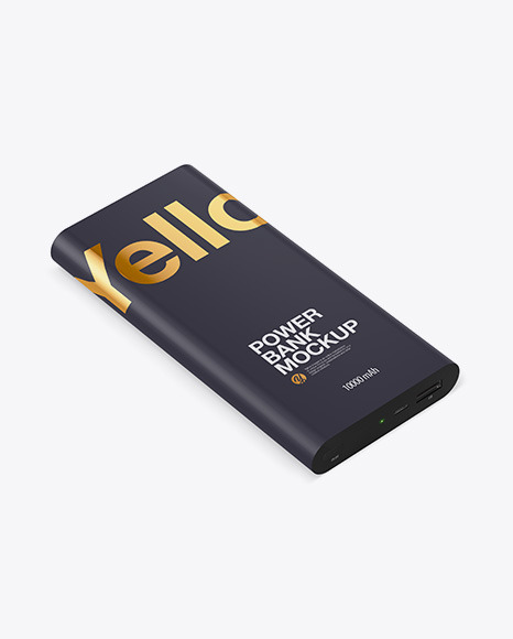 Download Matte Power Bank Mockup Front View In Device Mockups On Yellow Images Object Mockups PSD Mockup Templates