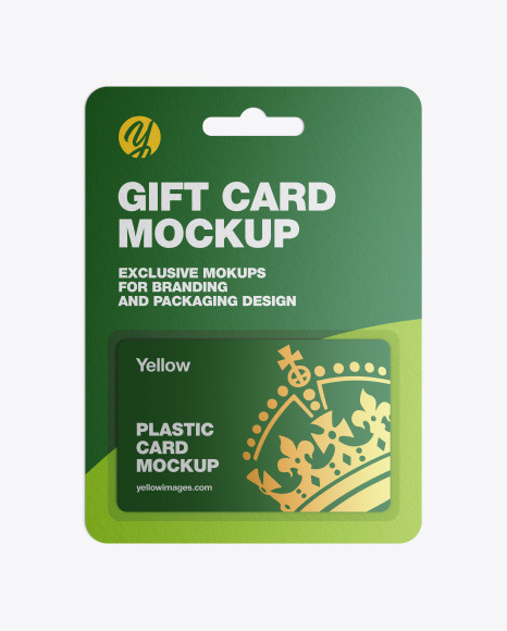 Download Plastic Card In Paper Blister Pack Mockup In Stationery Mockups On Yellow Images Object Mockups