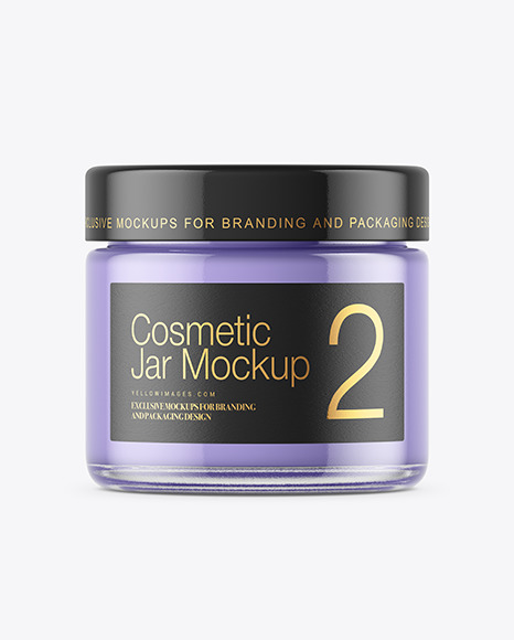 Clear Glass Cosmetic Jar Mockup PSD #3