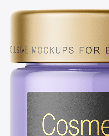 Clear Glass Cosmetic Jar Mockup PSD #7