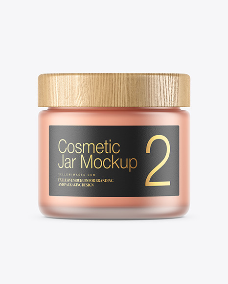 Frosted Glass Cosmetic Jar Mockup PSD #1