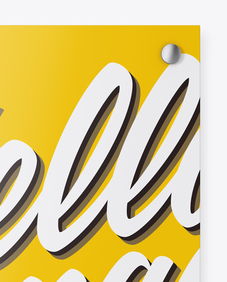 Glossy Nameplate Mockup PSD #2