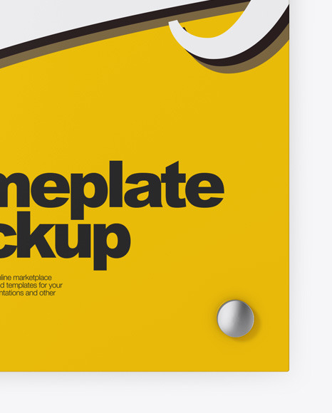 Glossy Nameplate Mockup PSD #1